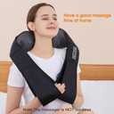 AERLANG Shiatsu Back and Neck Massager, Back Massager Deep Tissue Kneading Neck and Shoulder Massage with Heat, Electric Massage Pillow Fathers Day Gift Ideas from Daughter Son(NOT Cordless) (Black)