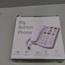 Big Button Phone for Seniors, Corded Landline Telephone with Handsfree Function and 9 Groups of Memory, One-Touch Dialling, Suitable for People with Vision Disorders/Hearing Damage (EX-LD-858HF)