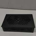 Saillong Doorbell Chime Cover Box Only, Decorative Wood Doorbell Cover for Wall inside With Geometric Design, Universal Indoor Doorbells Covers with Self Adhesive Tape, Easy to Install(Black)