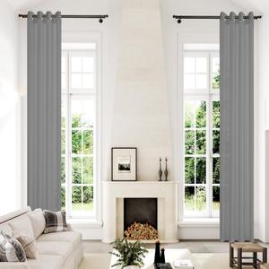 Extra Long Semi Sheer Curtains 20Ft, Grommet 2 Story Drapes Light Filtering Tall Windows Drapes for High Living Room 1 Panel 52x240 Grey