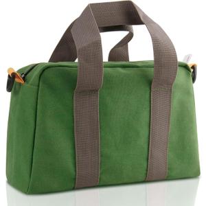 12 Inch Small Tool Bag, Canvas Tool Storage Bag, Large Capacity Multipurpose Zipper Soft Tote Organizer Pouch, for Electrician, Plumbing, Gardening,Tools Bags for Men (Green)