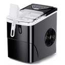 Silonn Countertop Ice Maker, 9 Ice Cubes in 6 Mins, 26 Lbs in 24 Hrs, Compact Ice Machine with Ice Basket & Scoop, 2 Ice Sizes, Self-Cleaning Ice Maker for Home/Party/Office/Bar/Dorm, Black