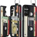 Shorogyt for Samsung Galaxy A15 5G Wallet Case with Card Holder - Designer Cassette Tape Pattern Kickstand Magnetic Clasp Back Flip Folio Leather Phone Cases for Galaxy A15 5G for Women Men Girls