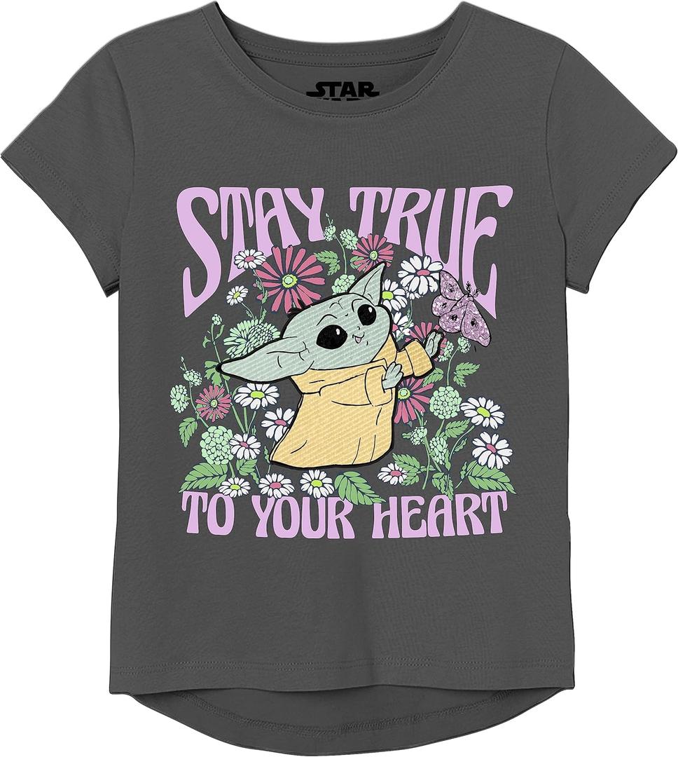 STAR WARS Mandalorian Grogu The Child T-Shirt-Girls 4-16 (Black)