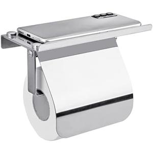 yeavs Toilet Paper Holder with Phone Shelf and Waterproof Cover, SUS 304 Stainless Steel Tissue Roll Storage Rack (Polished Chrome) Gems yeavs Toilet Paper Holder with Phone Shelf and Waterproof Cover, SUS 304 Stainless Steel Tissue Roll Storage Rack (Polished Chrome) Gems