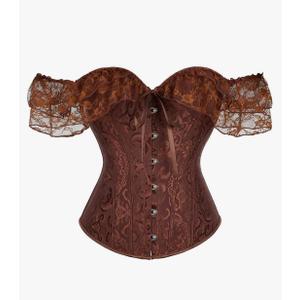 SHYMMUO Corset Top for Women Renaissance Steampunk Bustier Top Sexy Lace Up Corset Top Festival Pirate Halloween Costume, XS