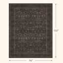 Washable 8x10 Area Rugs for Living Room, Black and Brown Rug for Bedroom Dining Room, Moody Dark Floral Farmhouse Western Style Decor, Large Gold Southwest Non Slip Low Pile Soft Carpet (Dark Brown)