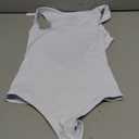 REORIA Womens Summer Sexy Sleeveless Square Neck Double Lined Going Out Cute Thong Bodysuit Tank Tops White Small