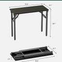 Frylr Small Folding Computer Desk Portable 35.8 Inch Foldable Laptop Table, Collapsible and Compact for Easy Storage and Fast Setup, Lightweight for Small Spaces, Craft and Study Use, Dark Oak, 35.8 x 15.7 Inch