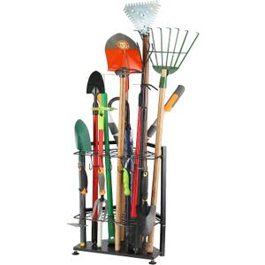 UU-Major Garden Tool Organizer,Yard Tool Rack Heavy Duty,Free Standing for Garage Corner,Garage Organization,Garage Organizers and Storage,Garden Tool Holder for Lawn,Shed,Outdoor,Metal