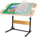1500pcs Puzzle Table with Legs,34.25" x 25.2"Wooden Jigsaw Puzzle Board with 4 Drawers & Cover,Height Adjustment & Weight optimization