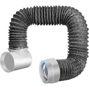 Dryer Vent Hose for Tight Space, 90 Degree Dryer Vent Elbow Connector Kit with 6-Layer Flexible Aluminum Duct, Space-Saving 4 Inch Dryer Hose Kit with Elastic Rubber Seal