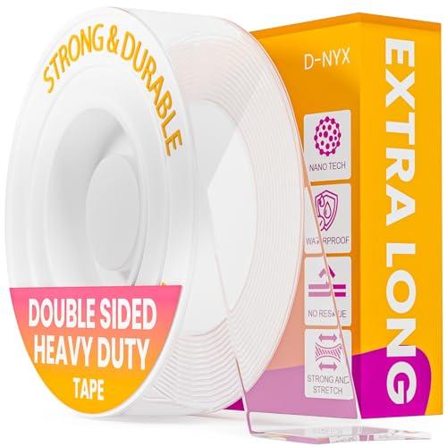 D-NYX Heavy Duty Double Sided Tape - Extra Large Nano Double Sided Adhesive Tape 1.18 inch Wide Removable Wall Tape Sticky Poster Tape Decor Scrapbook Supplies Scrapbookig Strips 9.85ft