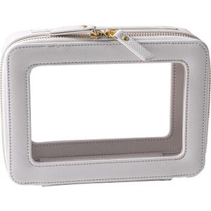 SANHECUN Toiletry bag waterproof cosmetic organizer with handle large opening for travelling (Carry on 8 inch, White)