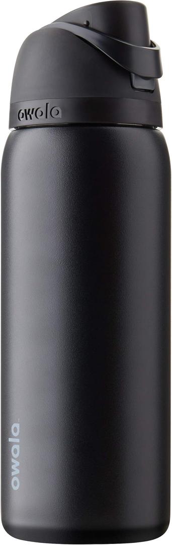 Owala FreeSip Insulated Stainless Steel Water Bottle with Straw, BPAFree Sports Water Bottle, Great for Travel, 32 Oz, Very, Very Dark