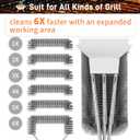Grill Brush and Scraper-18 Adjustable Handle Safe BBQ Grill Brush for Outdoor Grill-Deep BBQ Clearning Brush wih Bottle Operner Extra Strong Grill Cleaner Accessories for Gas/Charcoal Grilling Grates