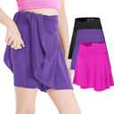 Girls' 2-in-1 Flowy Butterfly Shorts with Pockets - Athletic Dance & Running Shorts Size: 8-9 Years