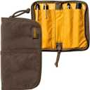 Quattro | Slim & Elegant Pen Pouch | Durable Waxed Canvas Lightly Padded for Fountain Pen & Mechanical Pencil | Compact Design Holds 4 Pens | For Everyday Carry, Travel & Creative Artists (Brown)