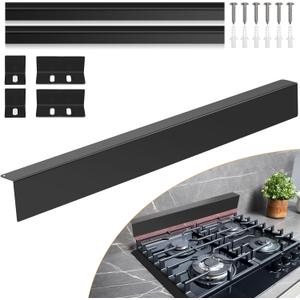 30" Slide-in Range Rear Filler Kit with 2 PCS Stove Gap Covers, Black