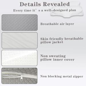 Cervical Neck Pillow, Premium Ergonomic Pillown,Memory Foam Pillow for Neck & Shoulder Side Sleeping (Gray)