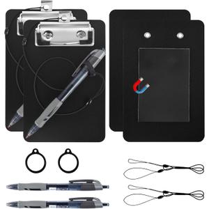 2 Pack Mini Magnetic Clipboards for Refrigerator 4 x 6 Inch Mini clipboard with Pen Holder Small Magnetic Clipboards Pocket for Notepads Receipts Tickets