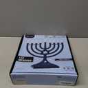 LED Electric Blue Hanukkah Menorah with Special Effects - Battery/USB Powered, Star of David, 4 Lighting/Blinking Modes, Large LED Bulbs, Chanukah Traditional Electric Menorahs - Navy Blue