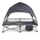 Baby Delight Go with Me Bungalow Deluxe Portable Cot | Toddler Travel Bed | Indoor and Outdoor | Sun Canopy | Grey