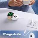 JOYROOM Portable Charger for Apple Watch 10, 2500mAh Fast Charging iWatch Charger KeyChain USB C Cable, Magnetic Wireless Travel Power Bank for Apple Watch Series 9/8/7/6/SE/5/4/3/2/Nike/Ultra/Ultra 2 (White)