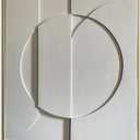 Slyart White Textured Wall Art, Handmade Abstract Plaster Wall Art Framed Artwork, 3D Minimalist White Relief Vertical Painting