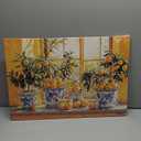 XLMDYYSW Lemon Wall Art Citrus Prints for Kitchen Wall Decor Yellow Fruit Pottery Canvas Picture Blue Classical Painting for Farmhouse Bathroom Framed (Orange, 16.00" x 24.00")