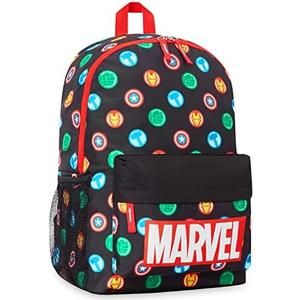 Marvel Avengers Backpack for Kids Teens Bookbag with Double Straps Daypack Backpacks for School Travel Sports Gifts for Boys (Black Aop)
