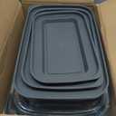 8-Piece Deep Glass Baking Dish Set with Plastic lids,Rectangular Glass Bakeware Set with Lids, Baking Pans for Lasagna, Leftovers, Cooking, Kitchen, Freezer-to-Oven and Dishwasher, Gray