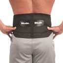 MUELLER Sports Medicine Adjustable Lumbar Back Brace, Lower Back Pain Relief and Support Belt for Men and Women, Black, One Size Fits Most
