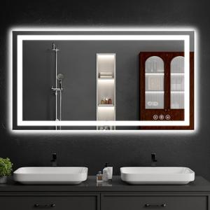 30"x48" LED Bathroom Mirror with Lights, DimmableAnti-FogBathroom Vanity Mirror for Wall, Backlit + Front Lit, Memory Function, Shatter-Proof, Tempered Glass