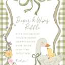 Diaper and Wipes Raffle Baby Shower Game, Silly Goose Diaper Raffle Sign and 50 Cards, Mother Goose and Gosling Bow Gender Reveal Games For Guests, Baby Announcements Ideas Decoration Supplies, 17