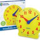 Learning Resources Big Time Learning Clock - Teacher Classroom Must Haves, Elementary School & Montessori Activities, Math Manipulatives, Time Flash Cards, Gifts for Boys and Girls (13-1/4 in)