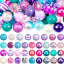 Zeyune 100 Pcs Colorful Chunky Bubblegum Beads 20mm Round Chunk Plastic Rhinestone Large Beads for Pen Jewelry Chain Making Craft Spacer Supplies Wedding Garland DIY (Mermaid, Colorful)