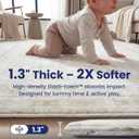 Huloo Sleep Baby Play Mat for Floor - 79x158 Inches 1.3" Thick Elasti-Foam Playpen Mat for Toddlers Infant Kids, Water-Repellent Nursery Rug, Non-Slip Backing for Crawling & Tummy Time, Vintage Beige