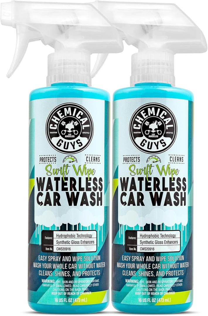 Chemical Guys Swift Wipe Waterless Car Wash, Safe for Cars, Trucks, Motorcycles, RVs & More, 16 fl oz (2-Pack)