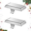 Christmas Stocking Holders Mantel Stocking Hangers Metal Hanging Hooks Stocking Holders Bases for Fireplace Free Standing Christmas Xmas Party Decoration (2 Silver, 2)