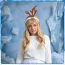 Christmas Deer Headband for Women Adults, Xmas Snowman Costume Headwear Cute Reindeer Horns Ears Headband for Holiday Party Supplies