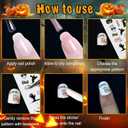 6 x SIUSIO 15 Sheets Halloween Nail Art Stickers Cute Pumpkin Skull Ghost Party Theme 3D Self-Adhesive Horror Witchy Bat Poker Nail Decals Nail Supplies DIY Nail Stickers for Women Girls Kids Decor