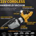 Cordless Vacuum for DE-Walt 20V Battery, 5-in-1 Handheld Electric Vacuum Cleaner with 500W Powerful Motor, 46 CFM Portable Hand Vacuum with HEPA Filter for Car, Carpets, Furniture (No Battery)