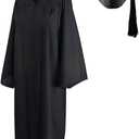 [2025] Graduation Cap and Gown Matte, Unisex Adult's Grad Robe Hat with Tassel Set - High School College Ceremony (51, Black/2024)