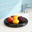 Natural Marble Round Vanity Tray Jewelry Makeup Dish Decorative Tray for Coffee Table,Bathroom,Bedroom (Portoro)