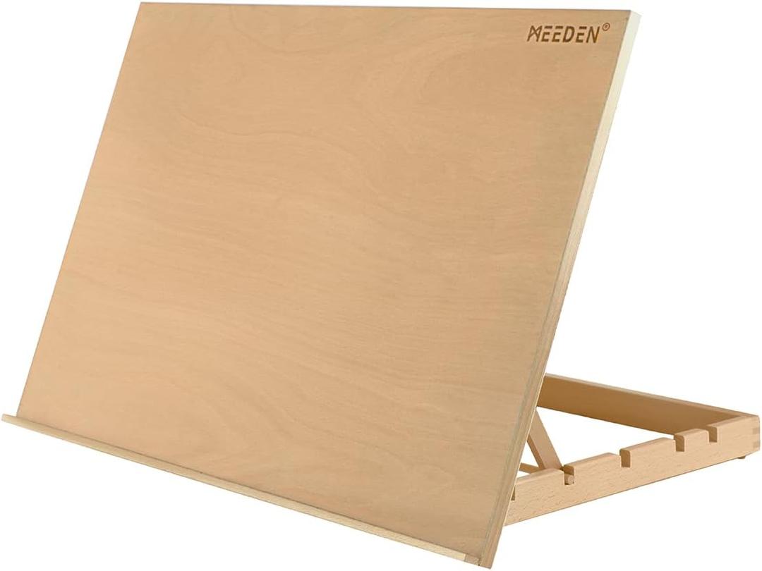 MEEDEN Extra Large(20"x 30") Wooden Tabletop Easel for Painting, 5-Position Adjustable Drawing & Sketching Board, Portable Beechwood Desktop Art Easel Stand for Adults, Artists, Beginners & Student, Extra Large30 L * 20w