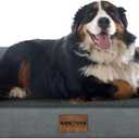 Large Dog Bed Orthopedic Washable: Jumbo Dog Bed Bolster Extra Large Dogs Egg Crate Foam Sofa Couch Waterproof Removable Cover - Dark Grey (53.0"L x 42.0"W x 6.5"Th)