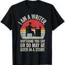 Catch Some Rays Vintage Retro I Am A Writer Funny Author Writer Gift T-Shirt L