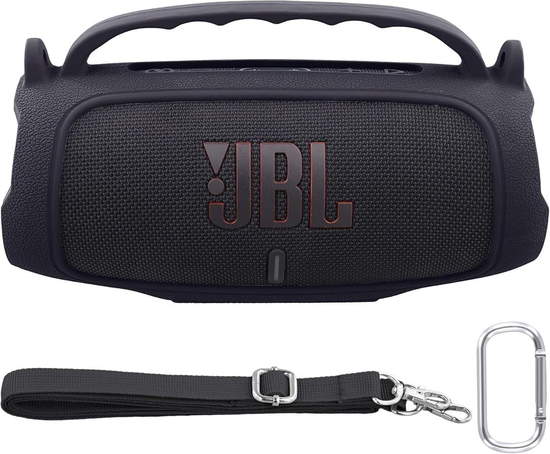 Silicone Case Compatible with JBL Charge 5 Portable Waterproof Bluetooth Speaker(Black Silicone Cover)
