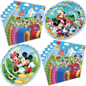 40pcs Mickey Party Supplies include 20 plates, 20 napkins for Mickey birthday party decoration